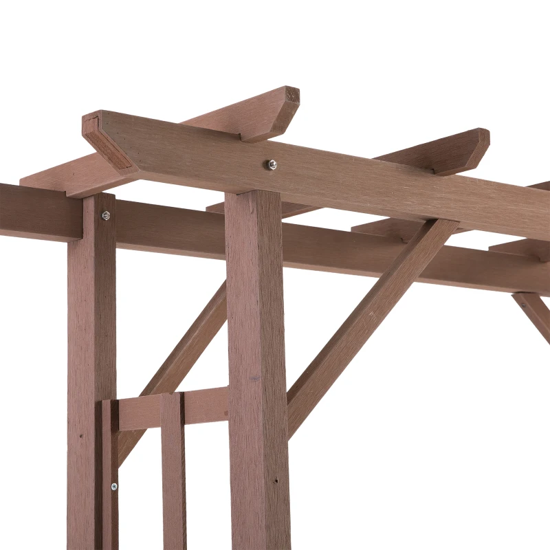 Outsunny® Torbogen Rankgitter Pflanzbogen Rankhilfe Rosenbogen Garten Laubendach Kunstholz WPC Braun 150 x 50 x 200 cm