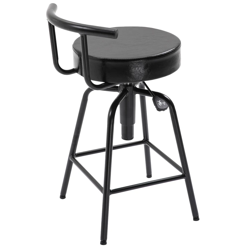 HOMCOM® Barstuhl Barhocker mit Luftdruckfeder höhenverstellbar PU Metallgestell 38 x 43 x (74–82) cm