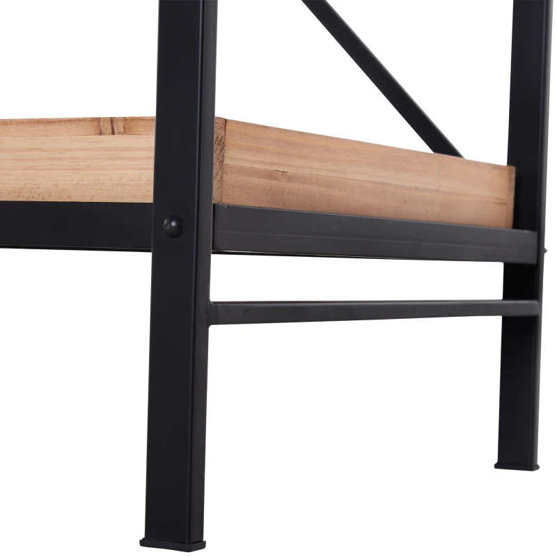 HOMCOM® Beistelltisch Couchtisch Konsolentisch Faltbar mit 4 Fächer Aufbewahrung Vintage-Muster MDF 120 x 40 x 84 cm