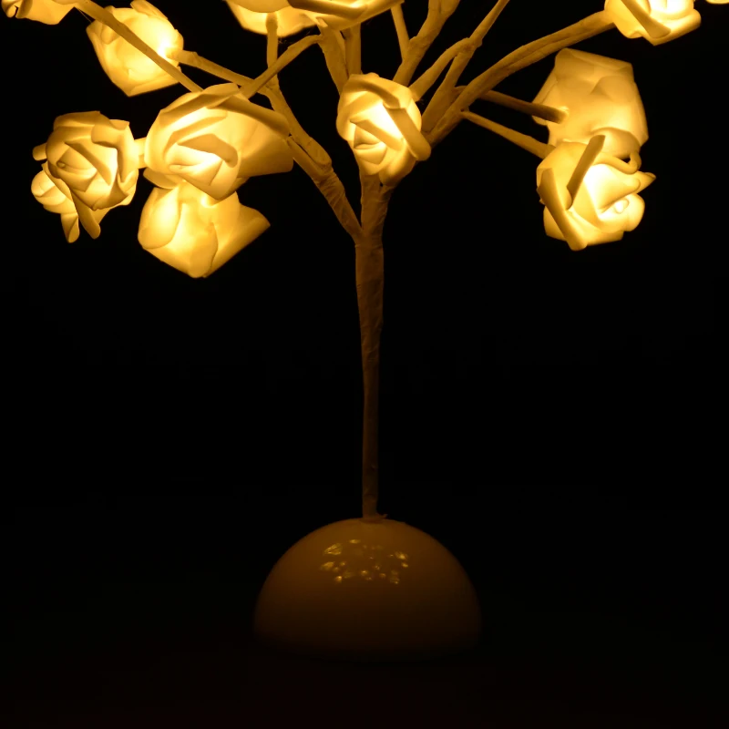 HOMCOM® LED Blütenbaum Rosenblüten Lichterbaum Lichterzweig 40 cm