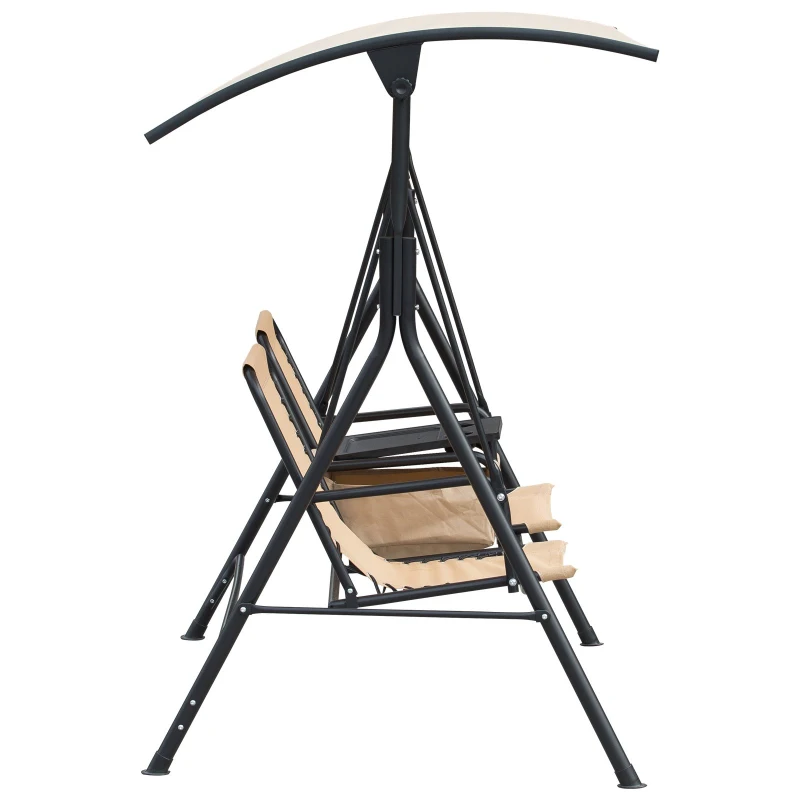 Outsunny® Hollywoodschaukel Gartenschaukel Sonnendach Aufbewahrungsbox Becherhalter Teslin