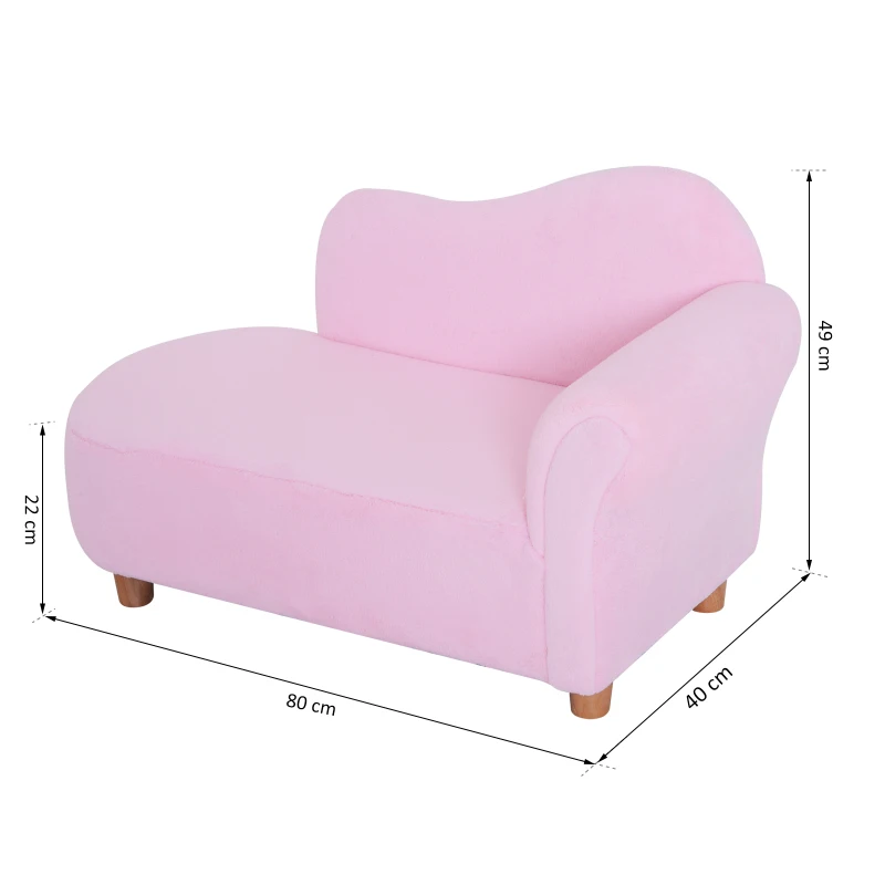 HOMCOM® Kindersofa Mini Kinder Sessel Chaiselongue Rosa