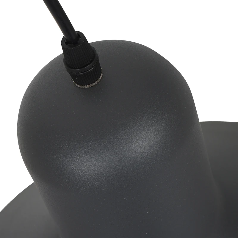 HOMCOM® Hängeleuchte Deckenstrahler Industrie Vintage E27 40W Küche Bar Metall schwarz ∅34,5 x H28 cm (ohne Birne)