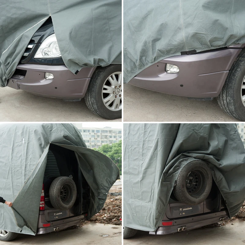 HOMCOM® Abdeckung Schutzhülle für Wohnmobil Grau 580x225x220cm
