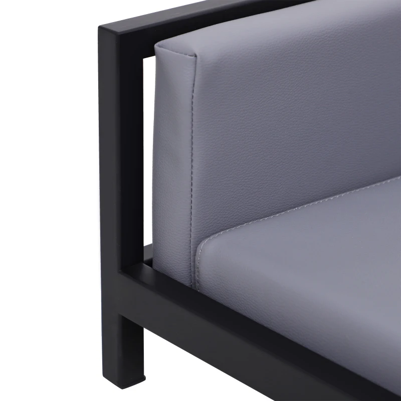 PawHut® Hundesofa Hundebett Hundecouch Haustierbett Hundematte Kunstleder Schwarz