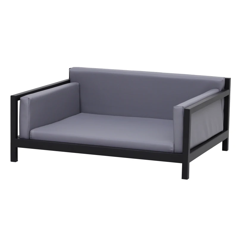 PawHut® Hundesofa Hundebett Hundecouch Haustierbett Hundematte Kunstleder Schwarz