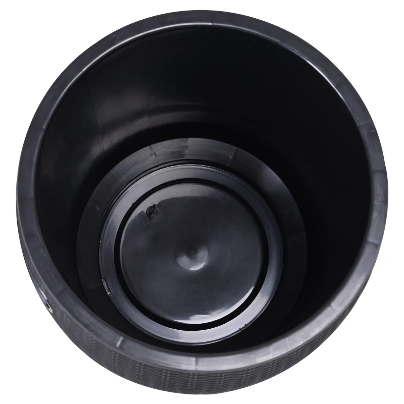 Outsunny® Beistelltisch Eiskübel Einsbehälter mit Deckel 45L Getränkekühler PP Schwarz