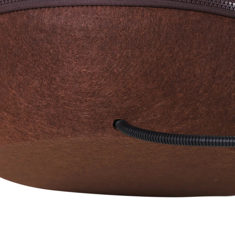 PawHut® Katzenhaus Katzenhöhle Katzenbett mit Wärmefunktion Kissen Filz Braun 47 x 38 x 24 cm