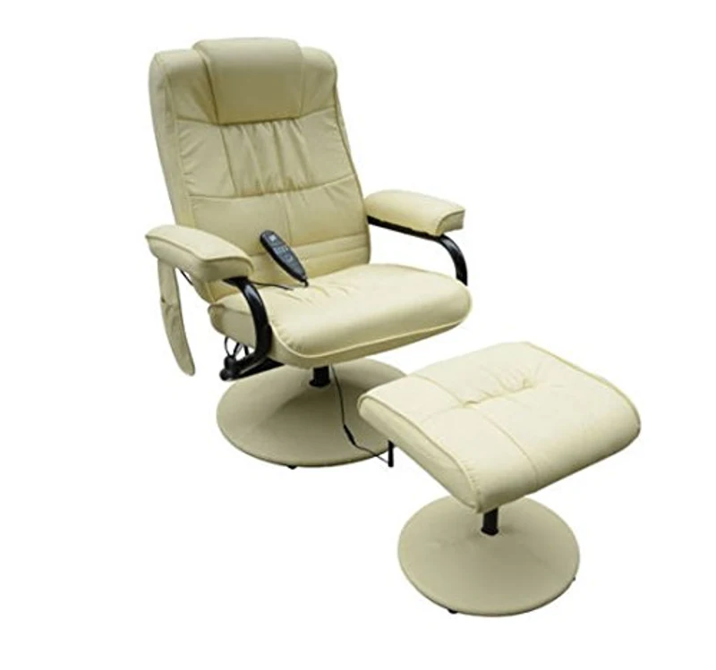 Homcom Massagesessel Relaxsessel Fernsehsessel 10 Point Massage mit Heizfunktion inkl Hocker (Modell3)