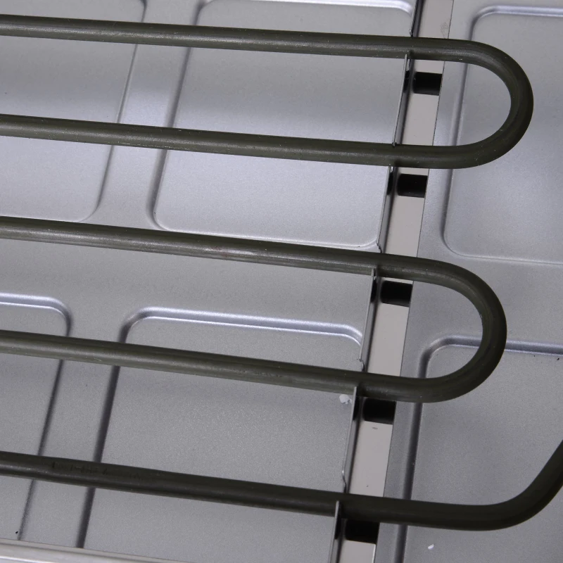 HOMCOM® Elektrogrill 2 Ebenen BBQ Tischgrill 1500 W Partygrill 8 Pfännchen Metall Bambus