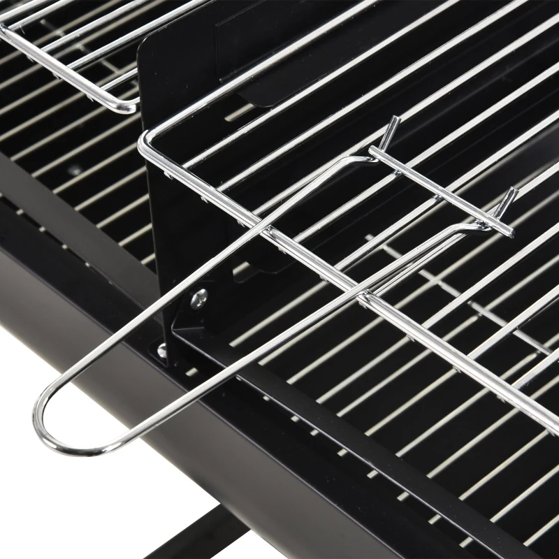 Outsunny® Grillwagen Grillstation Standgrill mit Windschutz 2 x Grillrost höhenverstellbar