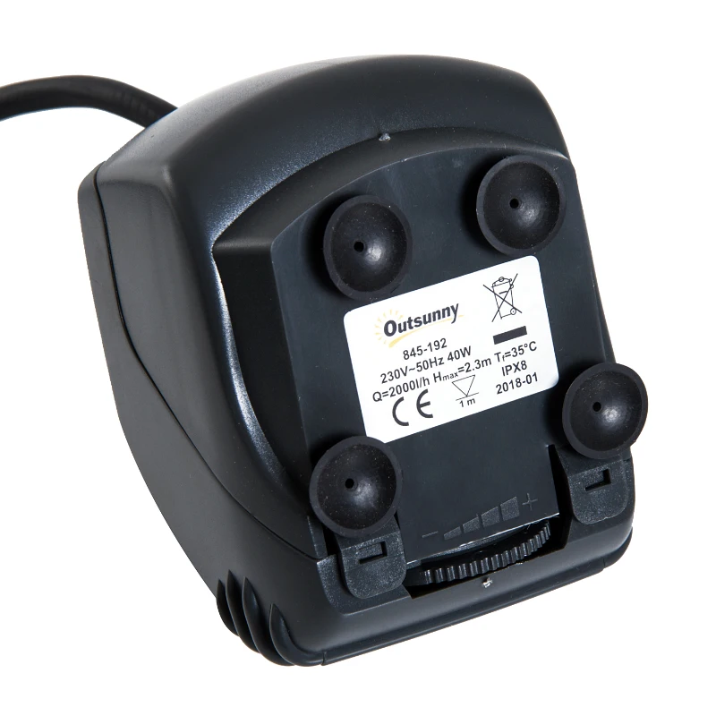 Outsunny® Tauchpumpe Teichpumpe Aquarium Schwarz 10,5x7,8x10,5cm