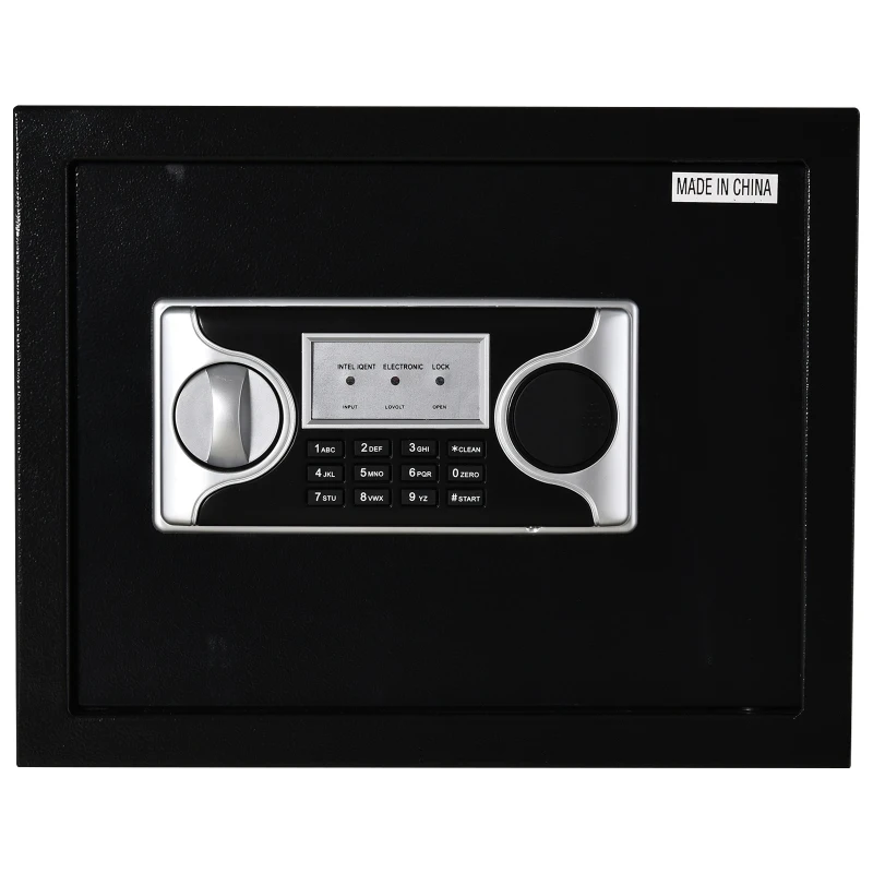 HOMCOM® Safe Tresor Möbeltresor Wandtresor mit Elektronikschloss Stahl Schwarz