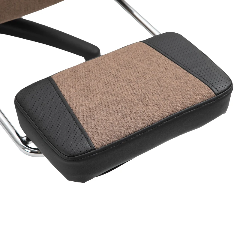 Vinsetto® Gamingstuhl Chefsessel Fußstütze Leinen Braun