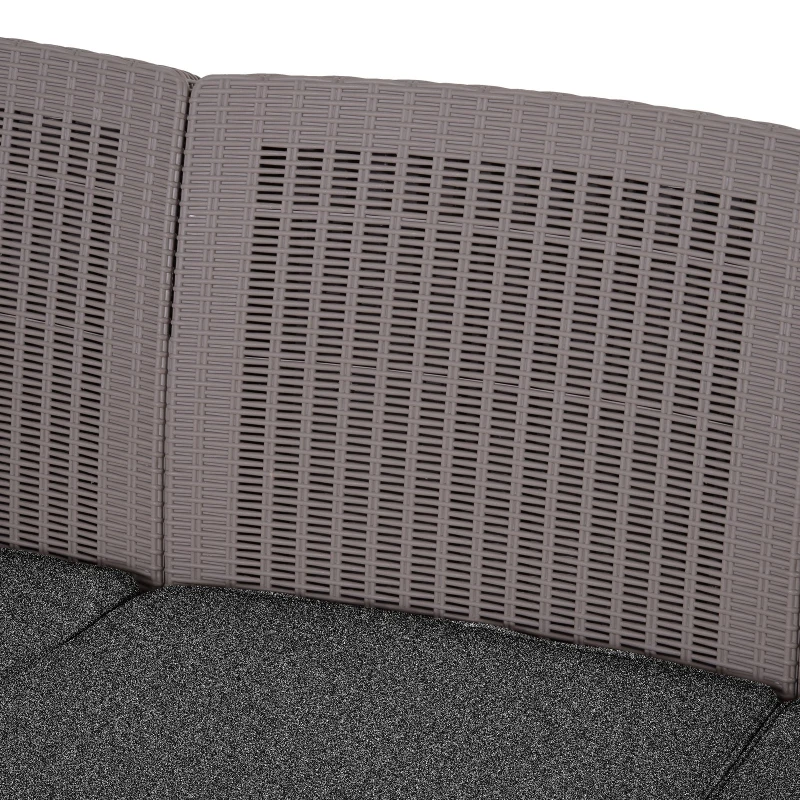 Outsunny® Vierteiliges Gartenmöbel Set Sitzgruppe Sofa Sitzkissen Couchtisch mit Stauraum