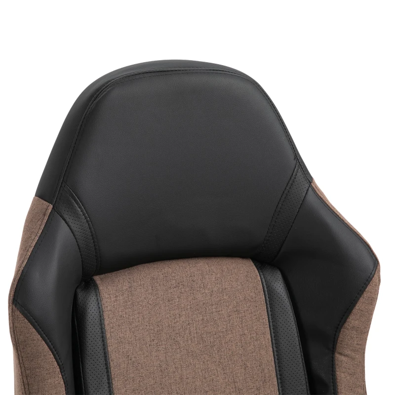 Vinsetto® Gamingstuhl Chefsessel Fußstütze Leinen Braun