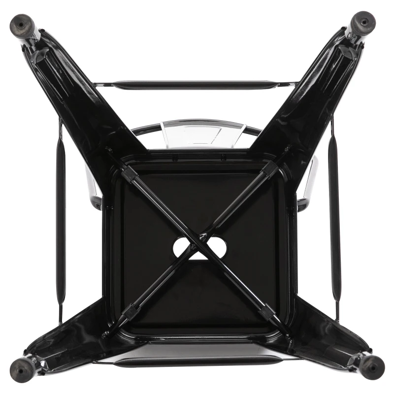 HOMCOM Barhocker mit Fußstütze | Stapelbar | Metall | 44 x 53 x 116 cm | Schwarz