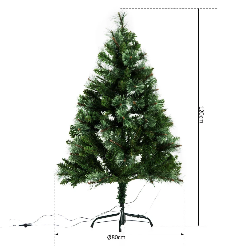 HOMCOM® Künstlicher Weihnachtsbaum | Tannenbaum | Inkl. Metallständer | Ø80 x 120 cm | Grün