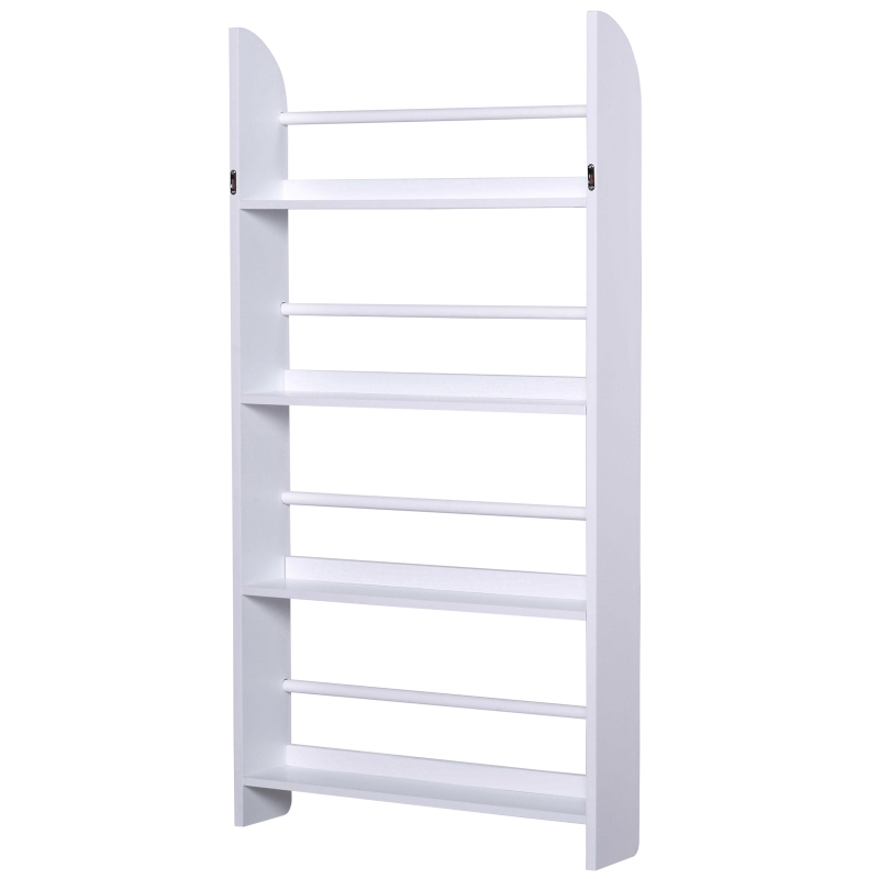 HOMCOM® Bücherregal 4 Ebenen Bücherhalter Aufbewahrungsregal Wandmontage Wasserfest Holz 59 x 12 x 113 cm