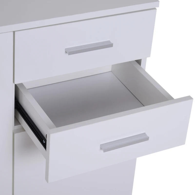 HOMCOM® Kommode Standschrank Sideboard Schubladenkommode Beistellschrank verstellbar Fach mit 2 Schubladen 106 x 35 x 76 cm