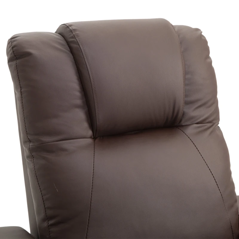 HOMCOM® Relaxsessel | Fernsehsessel | Kunststoff, Schaumstoff, Stahlfüße | 85 × 98 × 103 cm | Braun