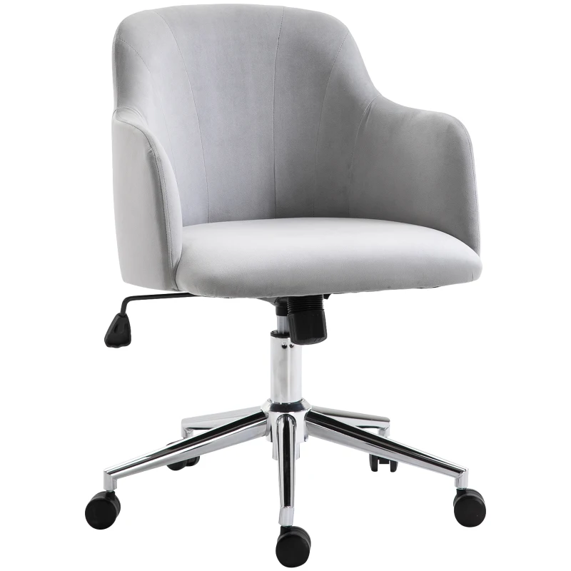 Vinsetto® Drehstuhl Polsterstuhl Chefsessel 150 kg Belastbarkeit eingestellte Sitzhöhe Samt 56 x 52,5 x (72–81) cm