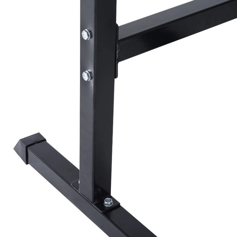 HOMCOM Dipstation Dipständer Dip Dipper Stangen Ständer Bauchtrainer Rückentrainer, Stahl, Schwarz, 100x65x135cm