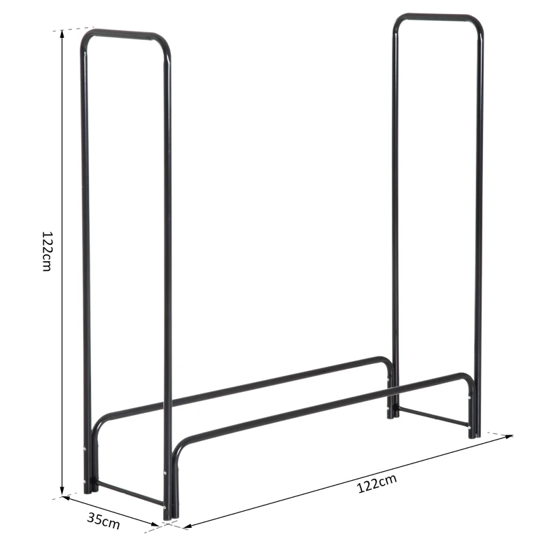 HOMCOM® Kaminholzständer Kaminholzregal Stahl Schwarz
