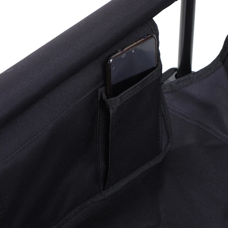 Outsunny® Anglerstuhl Klappstuhl Campingstuhl mit Armlehne Tragetasche Oxford Schwarz