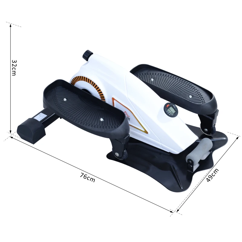 HOMCOM® Mini-Ellipsenmaschine Unter-Desk-Trainer mit LCD-Monitor Schwarz+Weiß