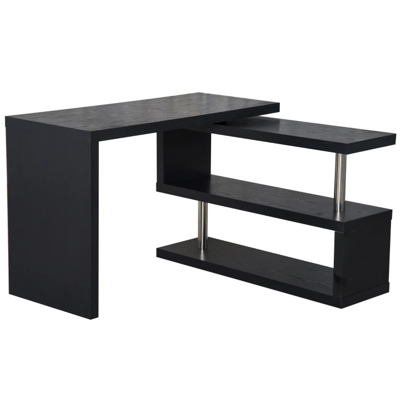 HOMCOM® Winkelschreibtisch  187,5 x 50 x 76,1 cm Schwarz