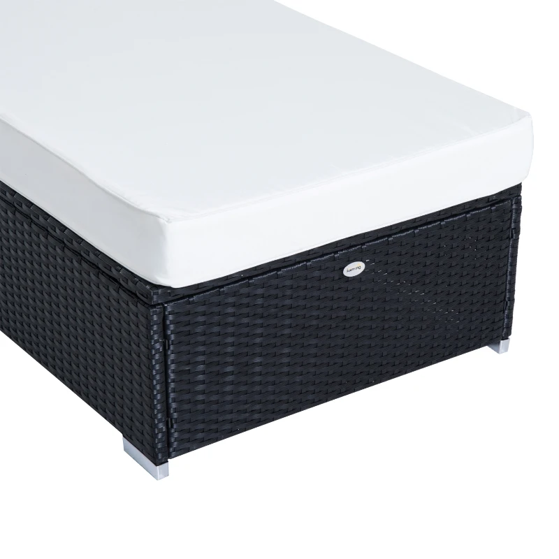 Outsunny® Polyrattan Alu Gartenliege Sonnenliege Gartenmöbel