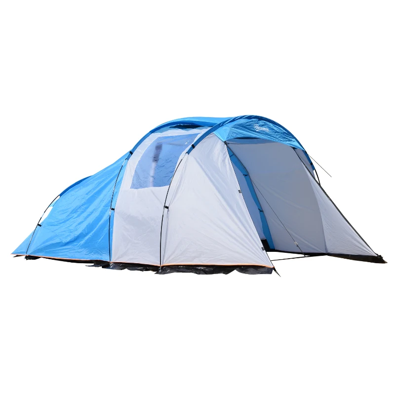 Outsunny® Campingzelt Kuppelzelt Blau L375 x B240 x H150cm