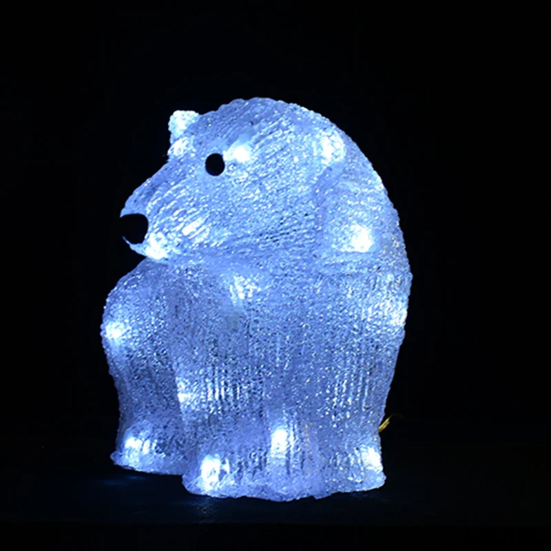 HOMCOM Weihnachtsbeleuchtung LED Acryl Eisbär Weihnachtsfigur