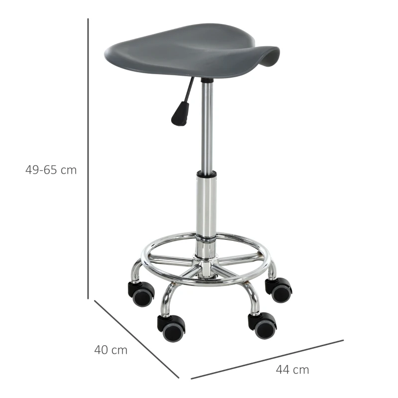 HOMCOM® Hocker-Set 2-teilig Barhocker Bürohocker Hocker Kunststoff Stahl Grau