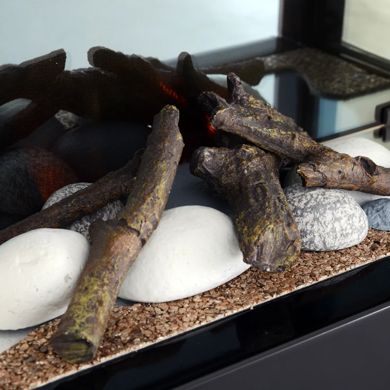 HOMCOM® Standkamin Elektrokamin Fernbedienung 1000W/2000W Schwarz