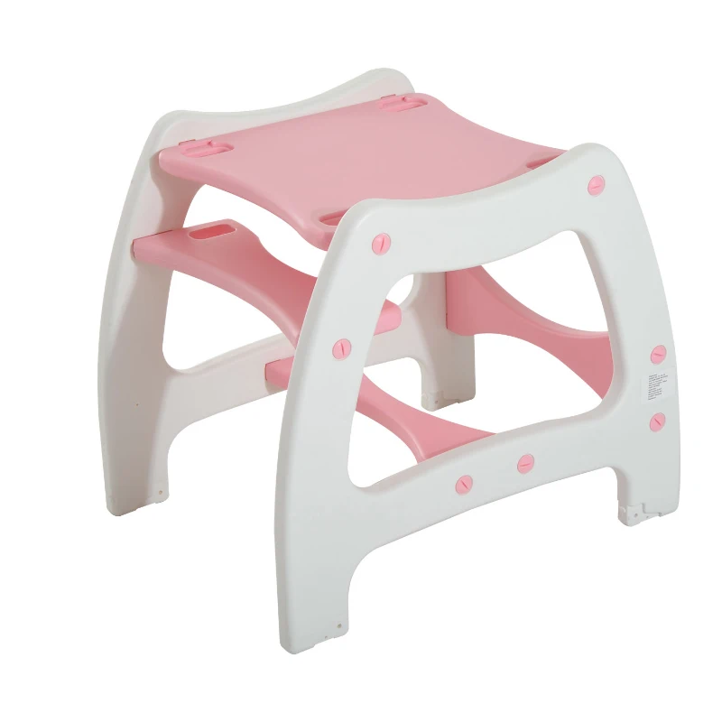 HOMCOM® 3 in 1 Kinderhochstuhl - Kombihochstuhl - Rosa-Weiß
