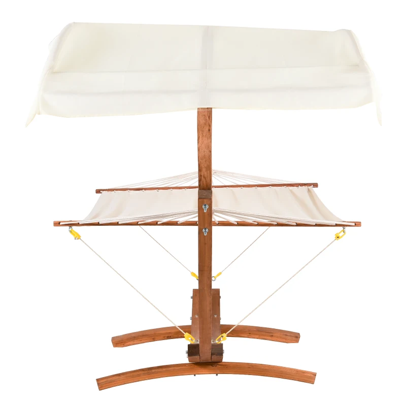 Outsunny® hängemattengestell holz Hängematte mit Gestell Sonnenliege Gartenliege Sonnendach Lärche 180kg
