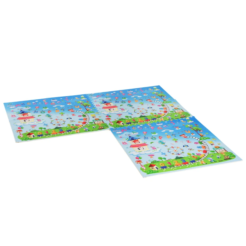 HOMCOM® 12 tlg Puzzlematte Alphabet Zahlen  L61,5 x B61,5 x T1 cm