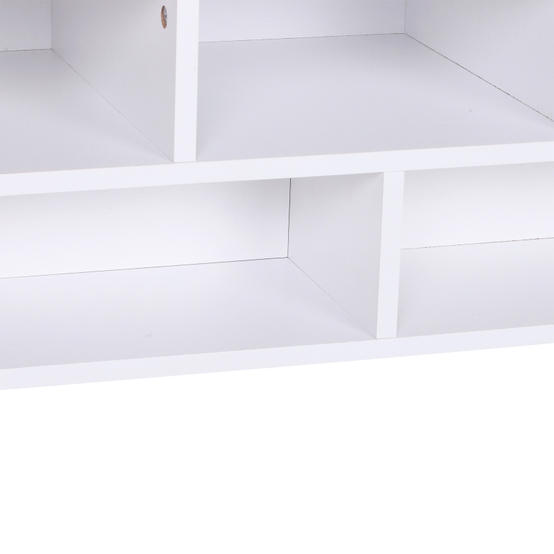 HOMCOM® Couchtisch Beistelltisch Wohnzimmertisch Sofatisch Satztisch 12 x Ablage Holz Weiß 70 x 70 x 29 cm