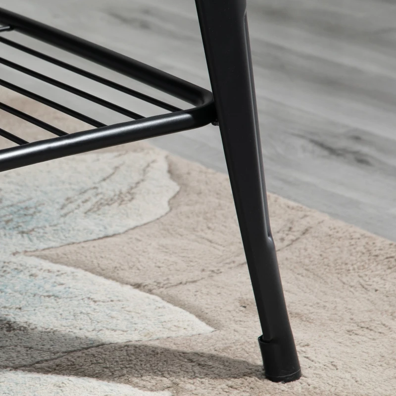 HOMCOM® 2-Sitzer Sitzbank Gartenbank Holzbank Bank Industriestil Metall Natur+Schwarz