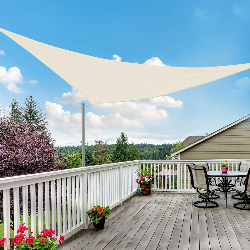 Outsunny® Sonnensegel (cream) Dreieck 3x3x3 m HDPE - atmungsaktiv