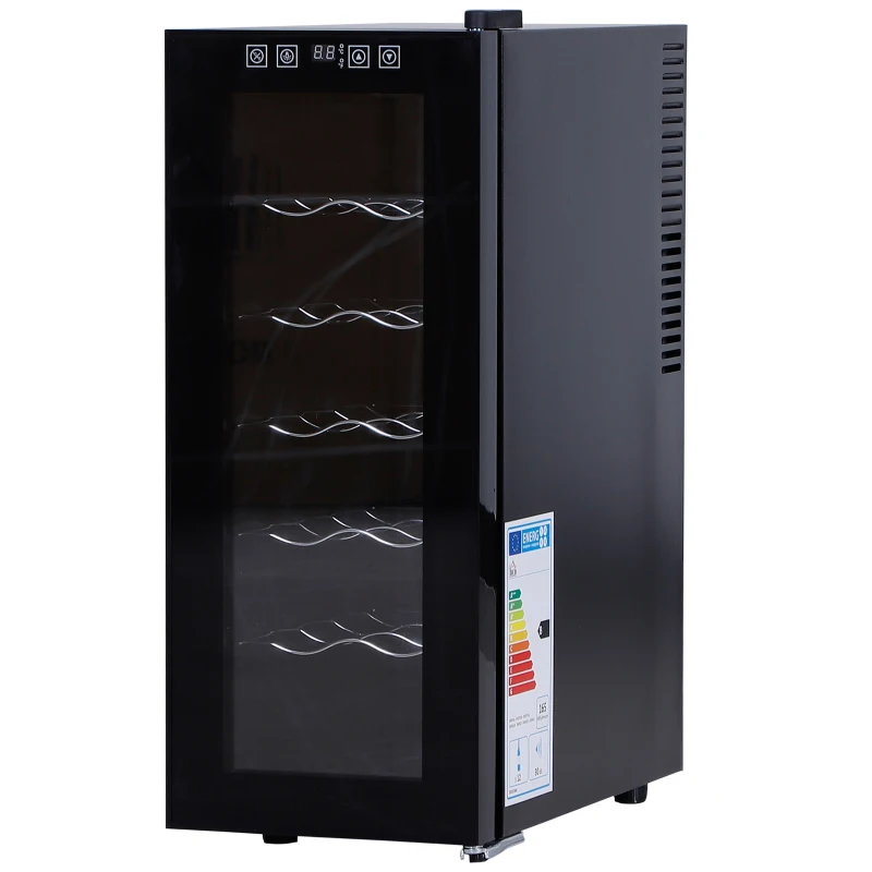 HOMCOM® Weinkühlschrank Freistehender Einzonen-Kühlschrank 12 Flaschen 11-18 °C ESG