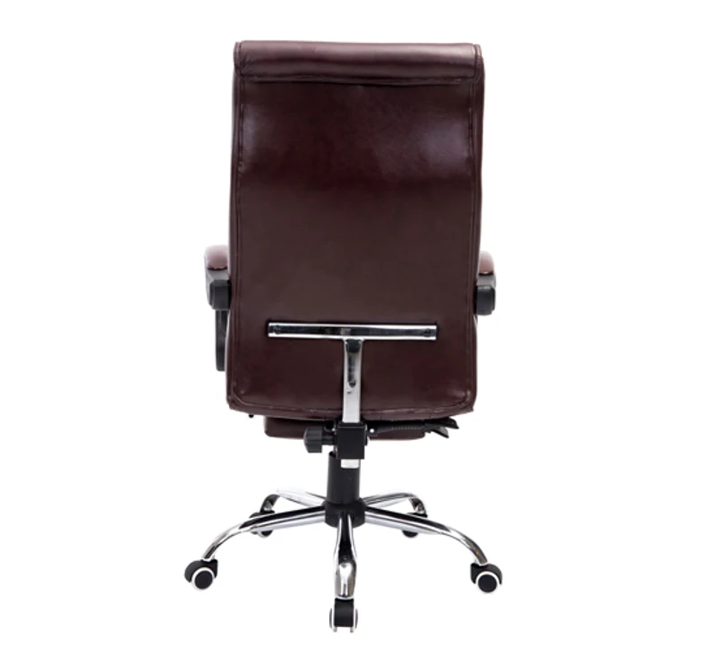 HOMCOM Bürostuhl mit Beinablage Chefsessel verstellbar Kunstleder dunkelbraun