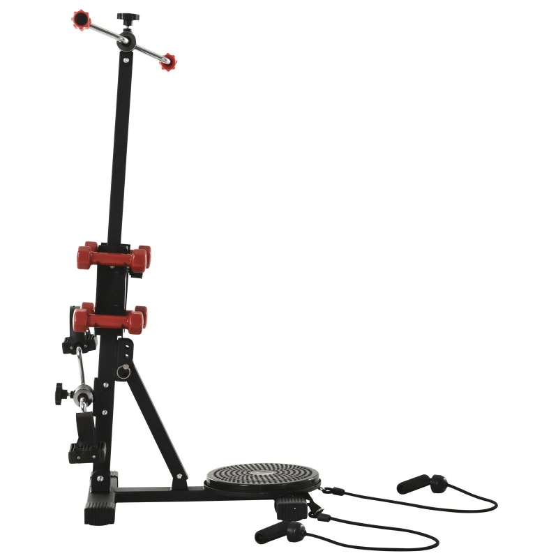 HOMCOM® Beintrainer für Senioren Pedal-Heimtrainer mit 4 Hanteln 1 Bungee-Seil Schwarz