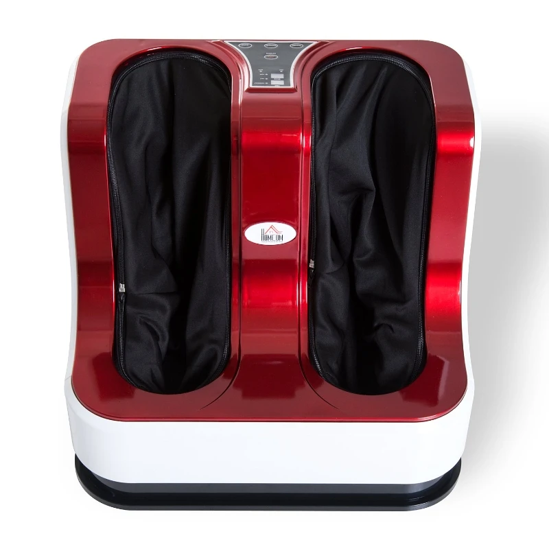 HOMCOM® Massagegerät Fußmassagegerät Fußmassagegerät Fußreflexzonen mit Wärmefunktion und 3 verschiedene Massageprogramme Rot