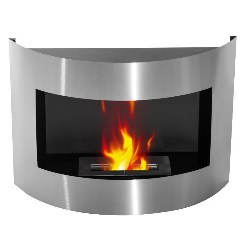Bio Ethanol Edelstahl Wandkamin / Gel-Kamin 60 x 42 cm
