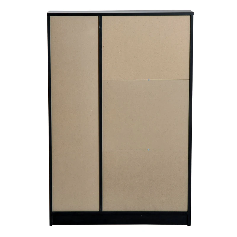 HOMCOM Schuhkipper Schuhschrank Schuhständer Schuhregal 22-28 Paar 80x24x120cm 2 Farben (Schwarz)