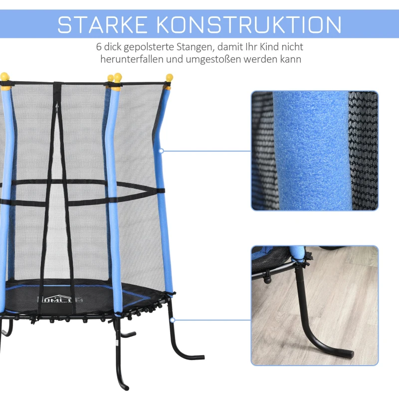 HOMCOM® Trampolin Kinder Gartentrampolin mit Sicherheitsnetz Randabdeckung Ø155cm bis 60kg