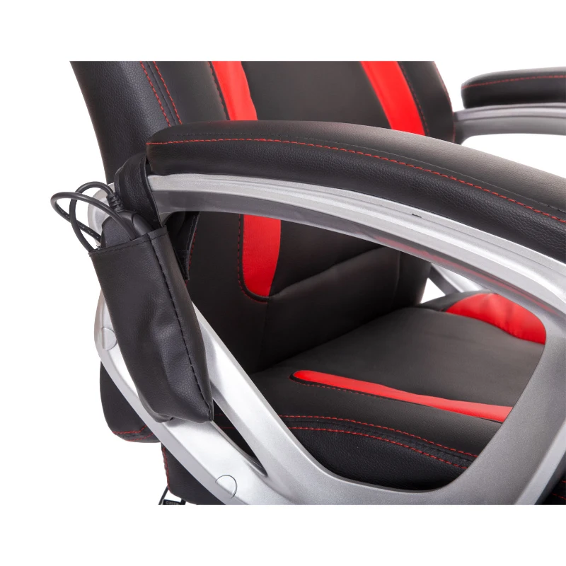 HOMCOM® Chefsessel Gamingsessel Massage Heizung Rot  Schwarz